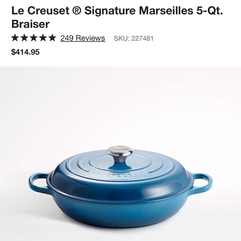 Le creuset shallow casserole / braiser